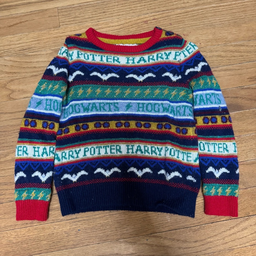 Mini Boden Harry Potter Knit Sweater - Red, Blue, Yellow